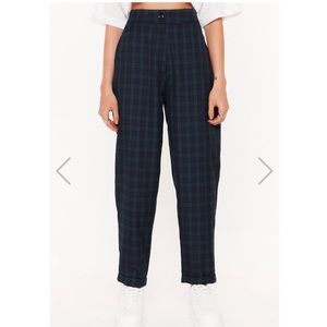 Nastygal green plaid tartan pants